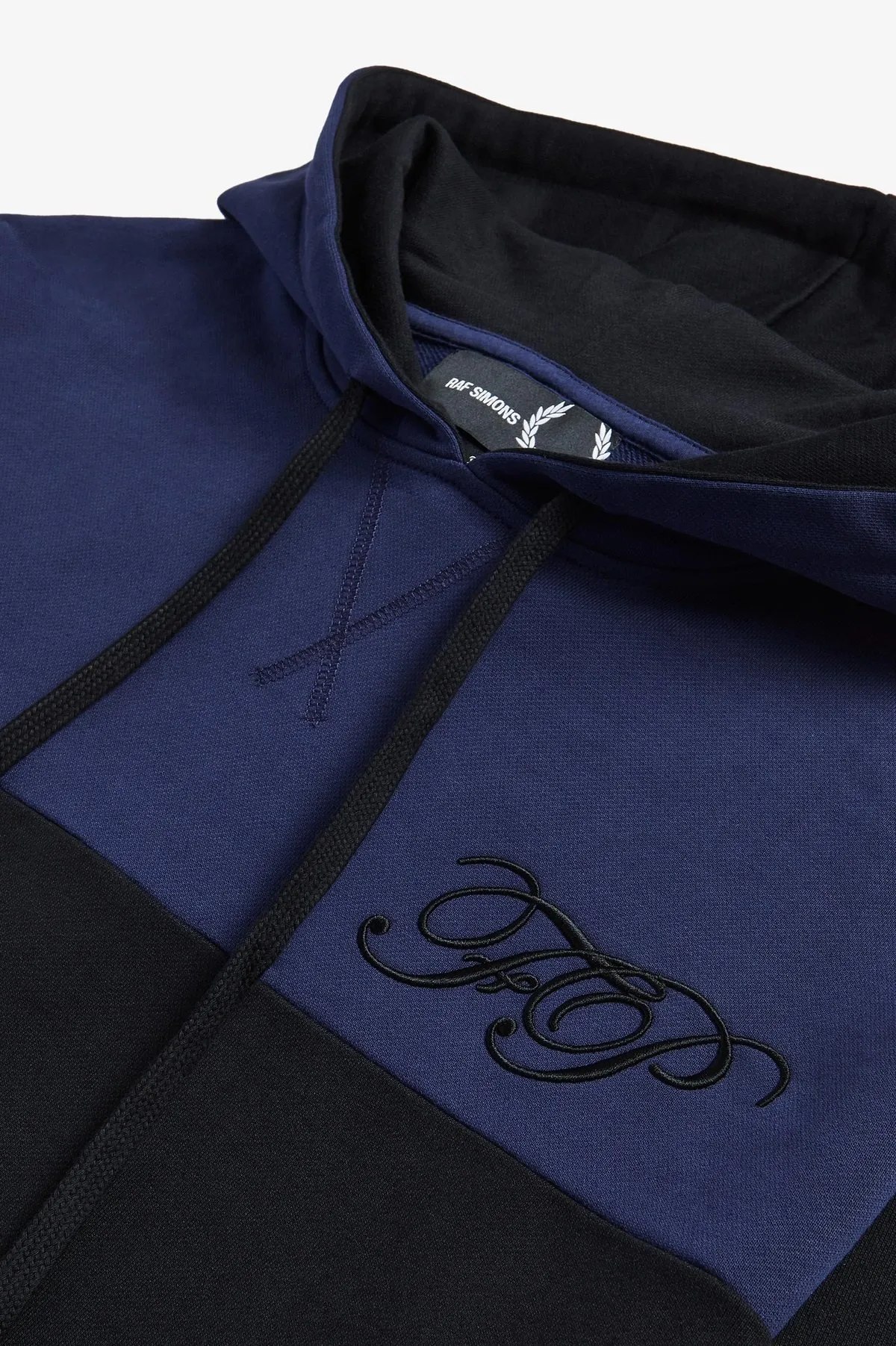 Raf Simons Embroidered Initial Black Hoodie,.